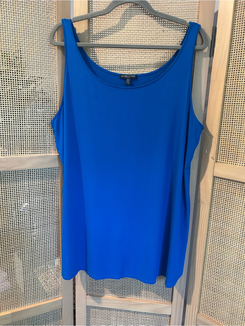 NWOT Eileen Fisher Woman Slim Tank Cobalt Royal Blue Viscose Jersey Plus 1X - Picture 10 of 11